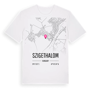 Szigethalom karta t-shirt – ekologisk bomull t-shirt från Pinshirt