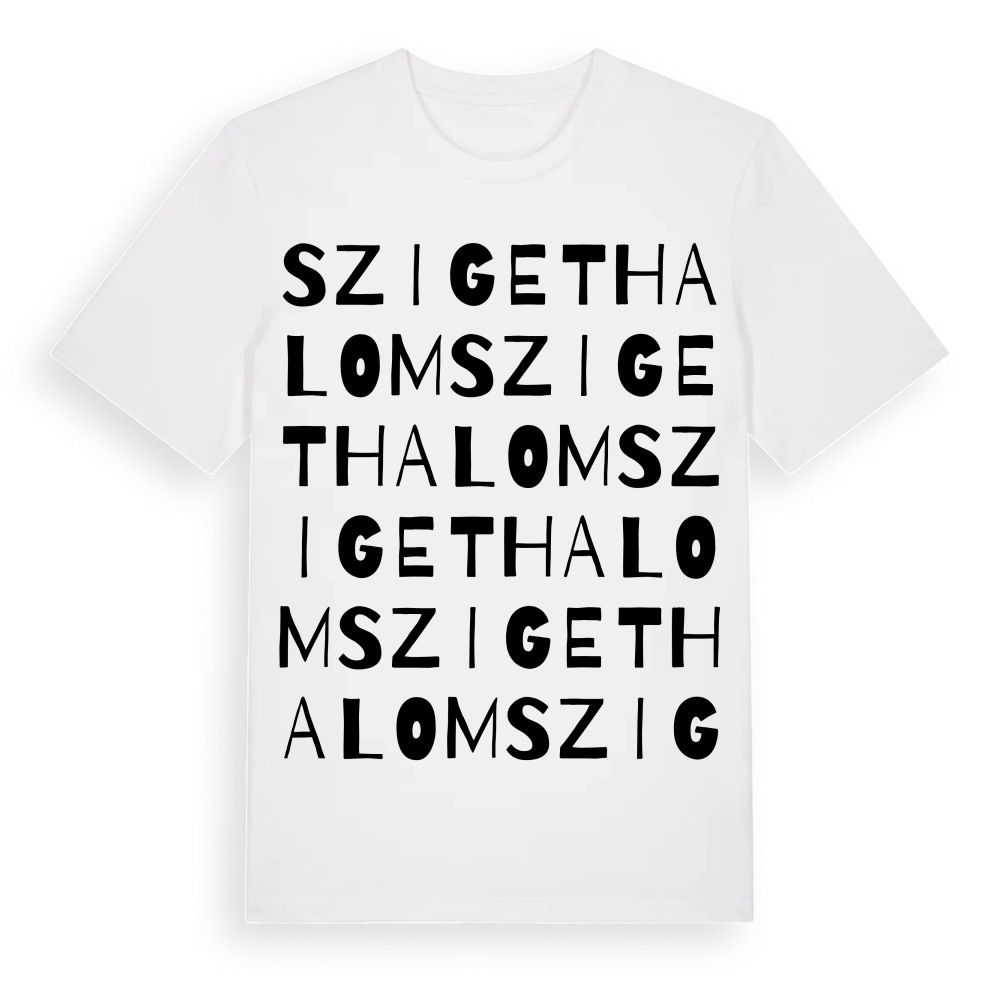 Szigethalom ordlek t-shirt – White, i miljö