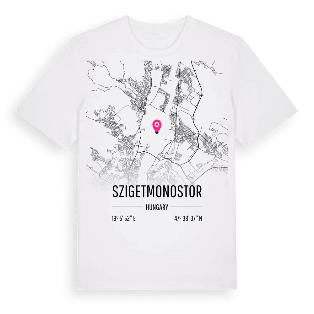 Szigetmonostor karta t-shirt – White, i miljö