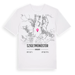 Szigetmonostor karta t-shirt – ekologisk bomull t-shirt från Pinshirt