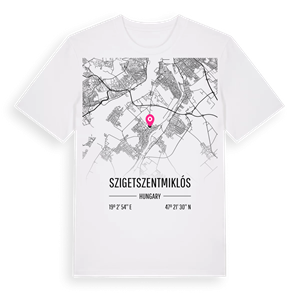 Szigetszentmiklós karta t-shirt – ekologisk bomull t-shirt från Pinshirt