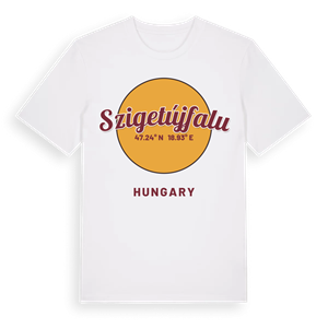 Szigetújfalu cirkel t-shirt – ekologisk bomull t-shirt från Pinshirt