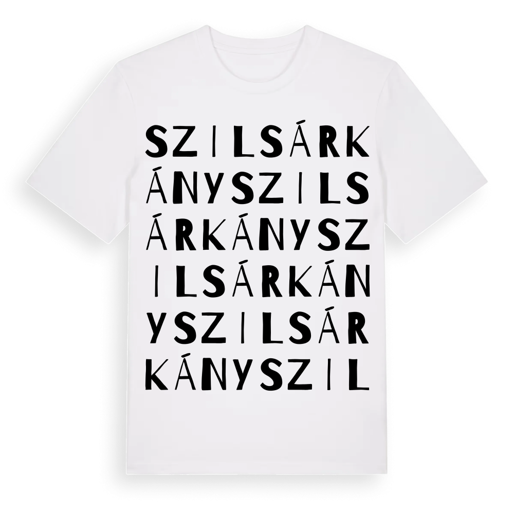 Szilsárkány ordlek t-shirt – White, i miljö