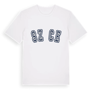 Szőce college t-shirt – ekologisk bomull t-shirt från Pinshirt