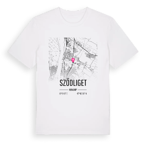 Sződliget karta t-shirt – ekologisk bomull t-shirt från Pinshirt