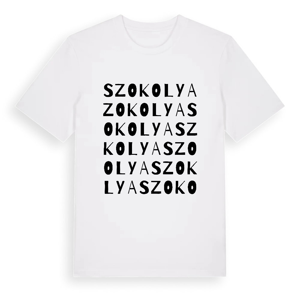 Szokolya ordlek t-shirt – White, i miljö