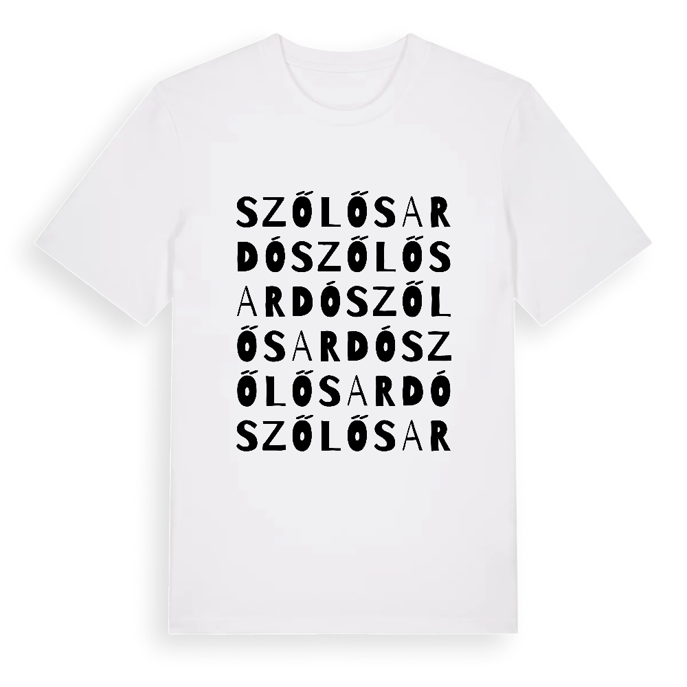 Szőlősardó ordlek t-shirt – White, i miljö
