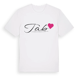 Tab hjärta t-shirt – ekologisk bomull t-shirt från Pinshirt