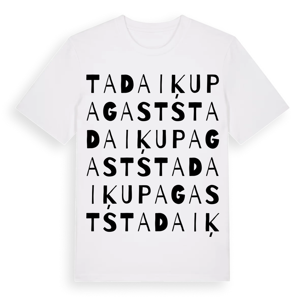 Tadaiķu pagasts ordlek t-shirt – White, i miljö