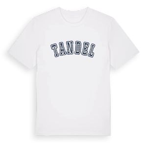 Tandel college t-shirt – ekologisk bomull t-shirt från Pinshirt