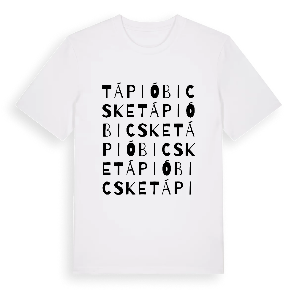 Tápióbicske ordlek t-shirt – White, i miljö
