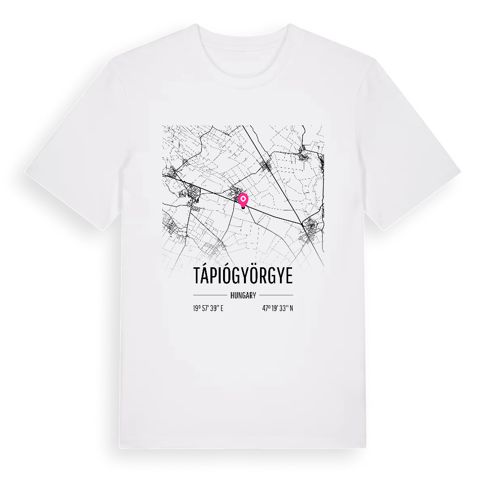 Tápiógyörgye karta t-shirt – White, i miljö