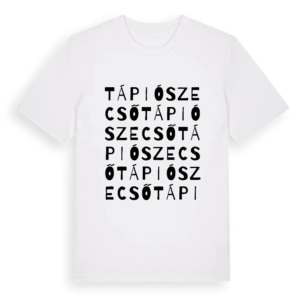 Tápiószecső ordlek t-shirt – White, i miljö