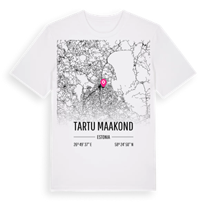 Tartu maakond karta t-shirt – ekologisk bomull t-shirt från Pinshirt