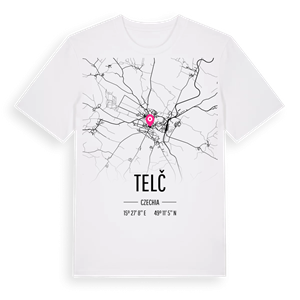 Telč karta t-shirt – ekologisk bomull t-shirt från Pinshirt