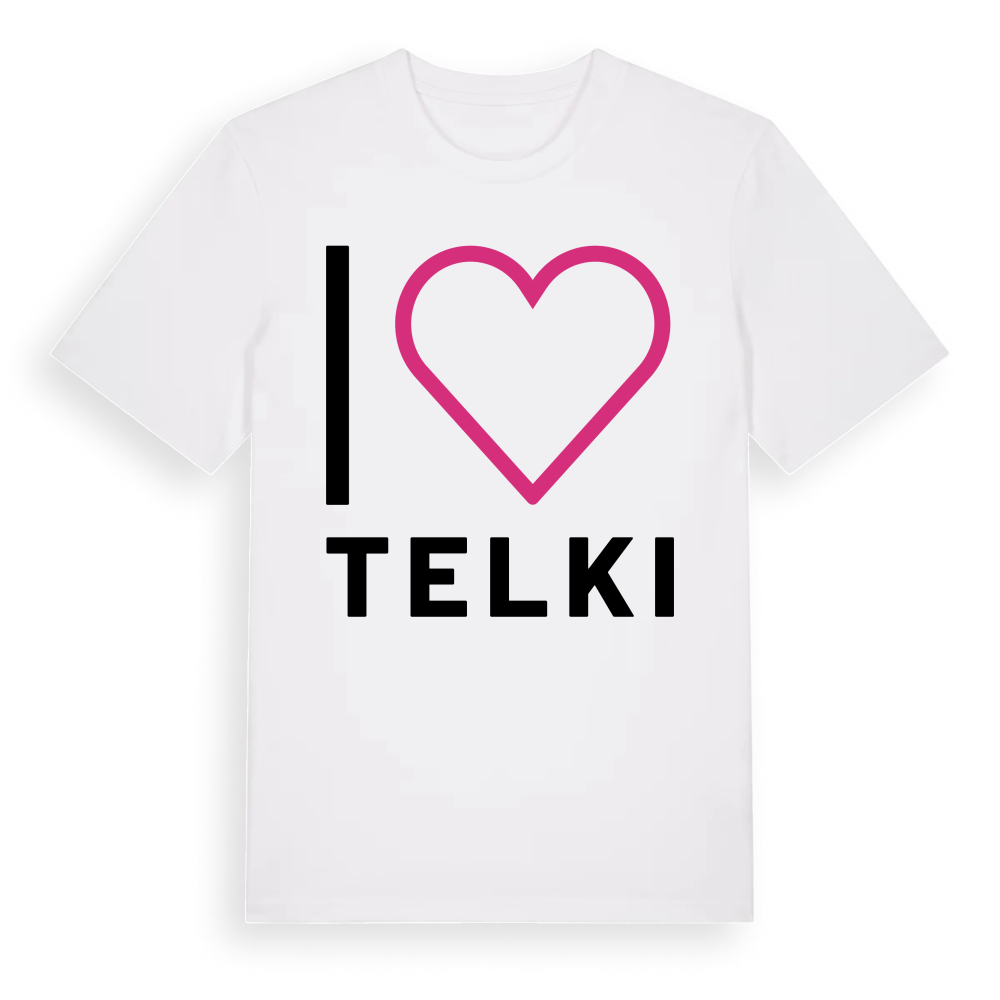 Jag älskar Telki t-shirt stort tryck – White, i miljö