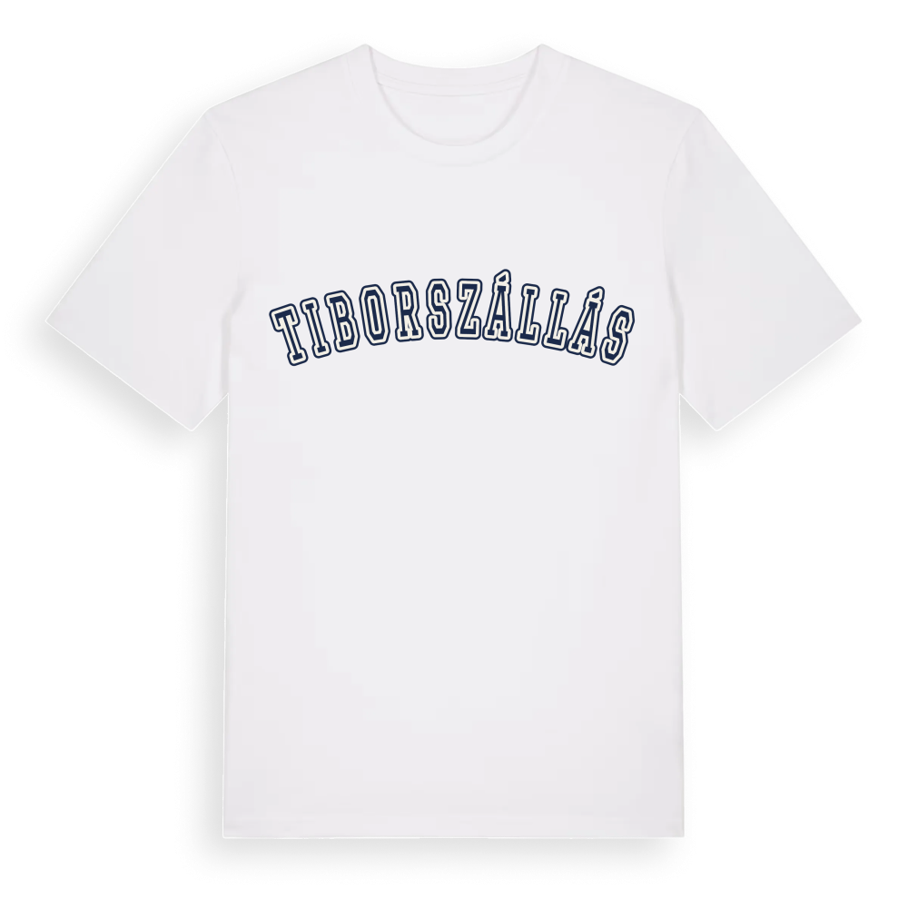 Tiborszállás college t-shirt – White, i miljö