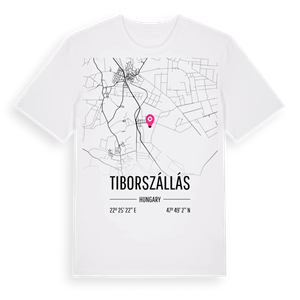 Tiborszállás karta t-shirt – ekologisk bomull t-shirt från Pinshirt