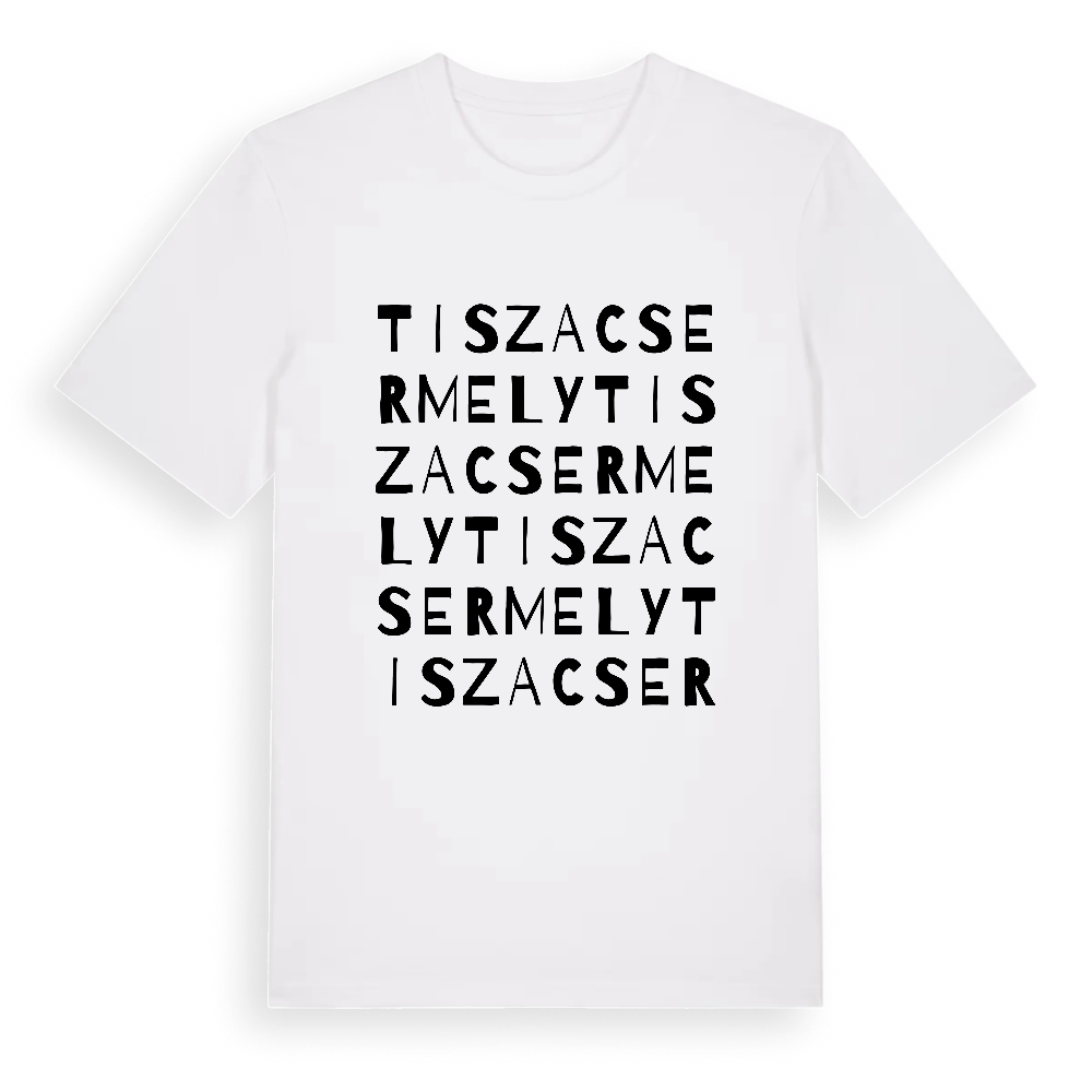 Tiszacsermely ordlek t-shirt – White, i miljö