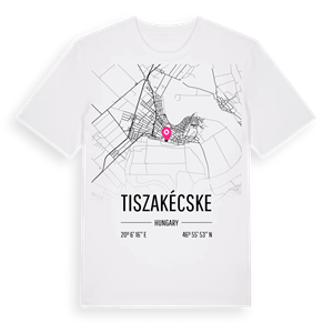 Tiszakécske karta t-shirt – ekologisk bomull t-shirt från Pinshirt