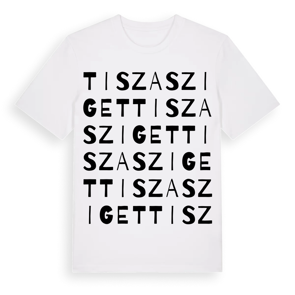 Tiszasziget ordlek t-shirt – White, i miljö