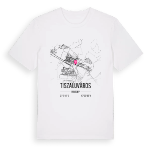 Tiszaújváros karta t-shirt – ekologisk bomull t-shirt från Pinshirt