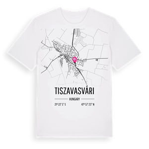 Tiszavasvári karta t-shirt – ekologisk bomull t-shirt från Pinshirt
