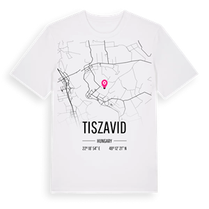 Tiszavid karta t-shirt – ekologisk bomull t-shirt från Pinshirt