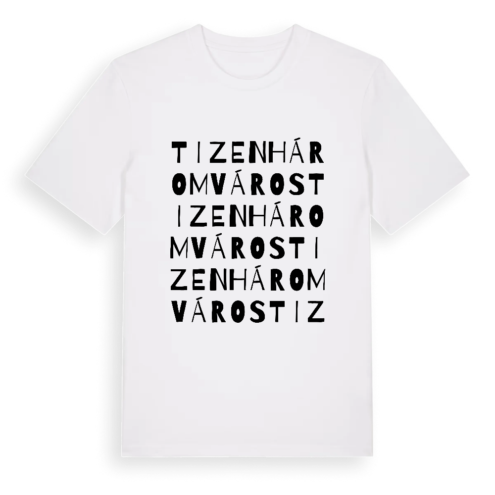 Tizenháromváros ordlek t-shirt – White, i miljö