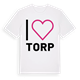 White t-shirt med Jag älskar Torp t-shirt stort tryck