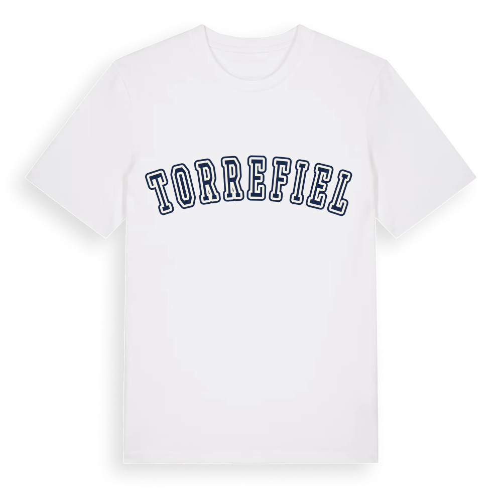 Torrefiel college t-shirt – White, i miljö