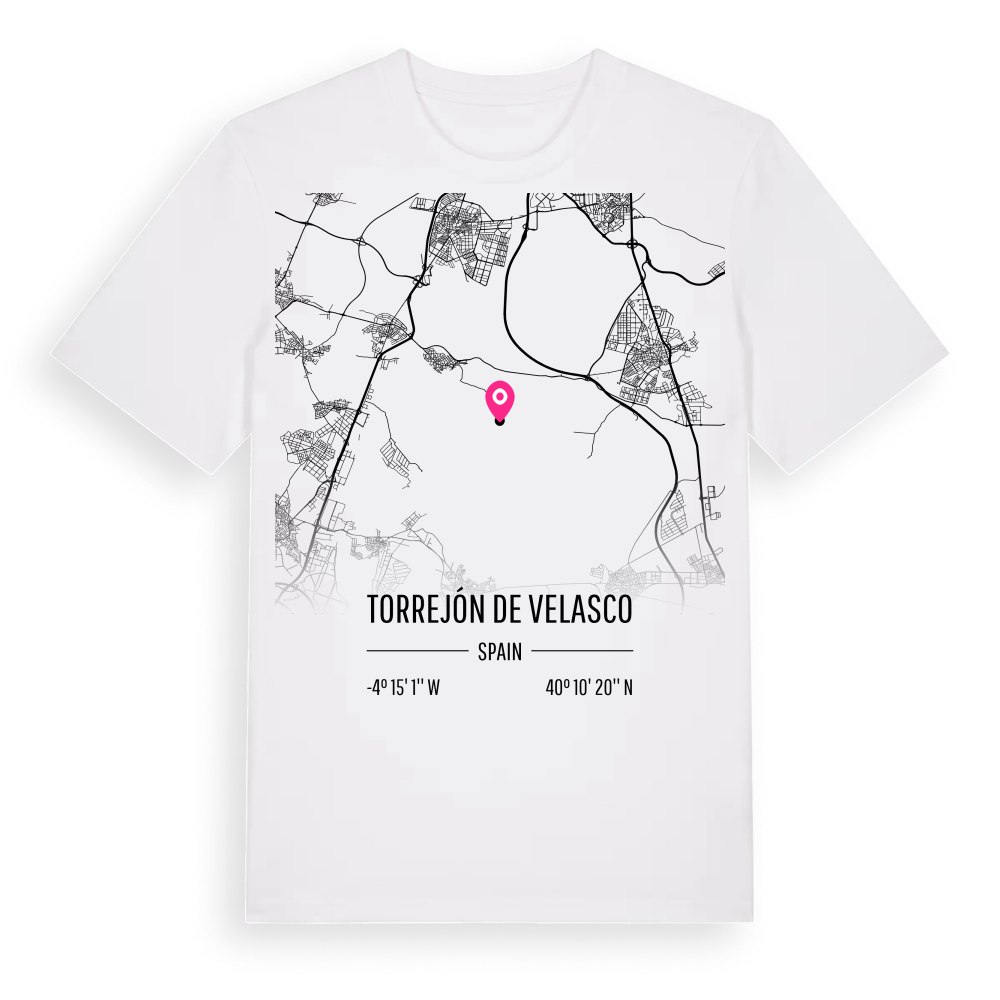 Torrejón de Velasco karta t-shirt – White, i miljö