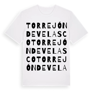 Torrejón de Velasco ordlek t-shirt – ekologisk bomull t-shirt från Pinshirt