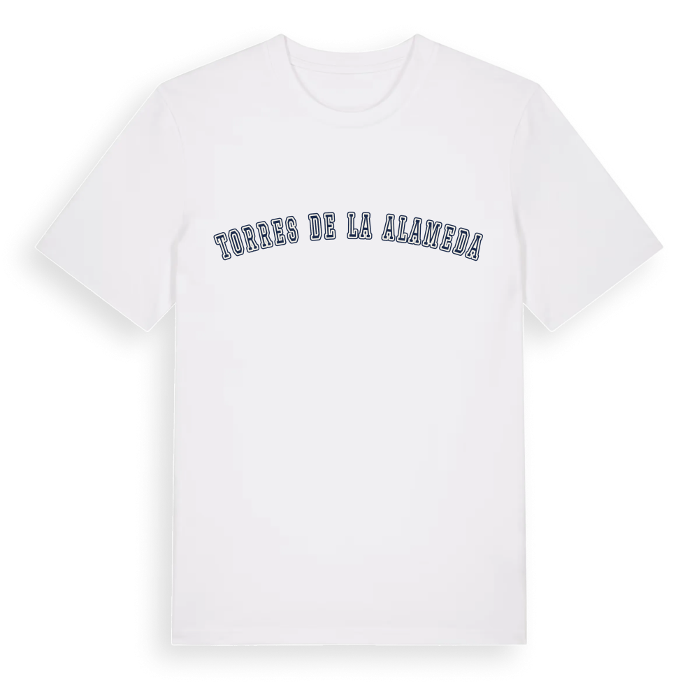 Torres de la Alameda college t-shirt – White, i miljö