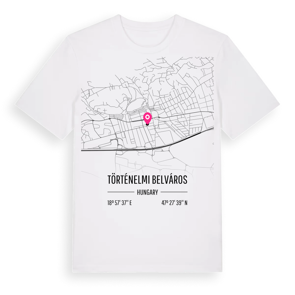 Történelmi belváros karta t-shirt – White, i miljö