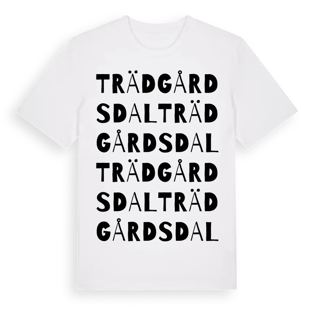 Trädgårdsdal ordlek t-shirt i miljö