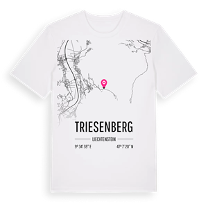 Triesenberg karta t-shirt – ekologisk bomull t-shirt från Pinshirt