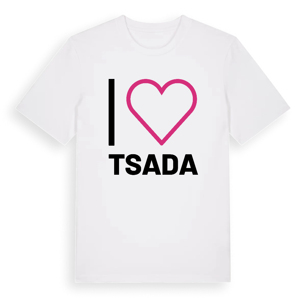 Jag älskar Tsada t-shirt stort tryck – White, i miljö