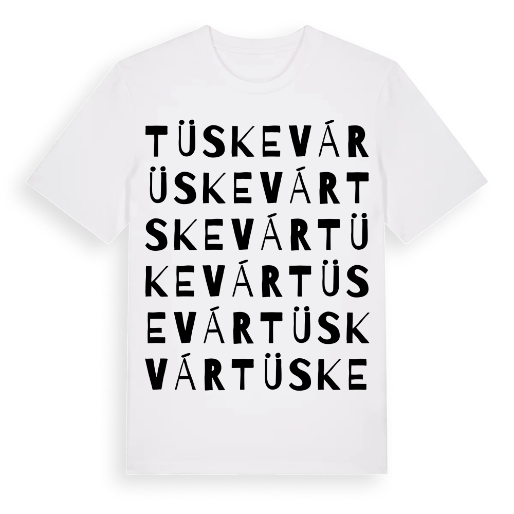 Tüskevár ordlek t-shirt – White, i miljö