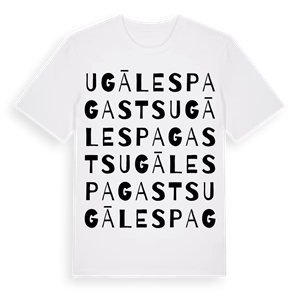 Ugāles pagasts ordlek t-shirt – ekologisk bomull t-shirt från Pinshirt