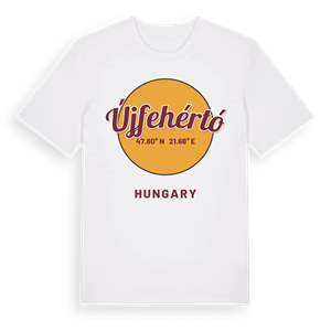 Újfehértó cirkel t-shirt – ekologisk bomull t-shirt från Pinshirt