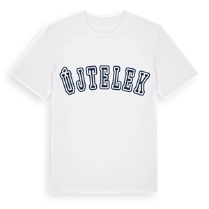 Újtelek college t-shirt – ekologisk bomull t-shirt från Pinshirt