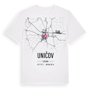 Uničov karta t-shirt – ekologisk bomull t-shirt från Pinshirt