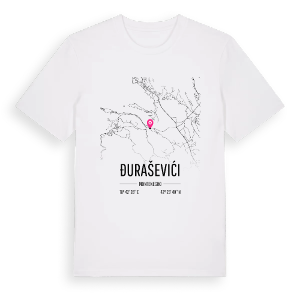 Đuraševići karta t-shirt – ekologisk bomull t-shirt från Pinshirt