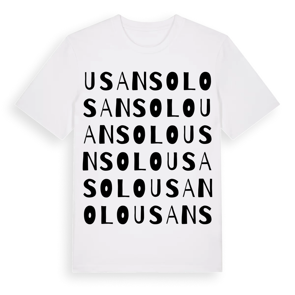 Usansolo ordlek t-shirt – White, i miljö