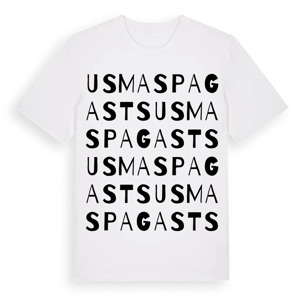 Usmas pagasts ordlek t-shirt – White, i miljö