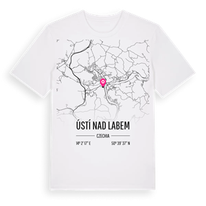 Ústí nad Labem karta t-shirt – ekologisk bomull t-shirt från Pinshirt