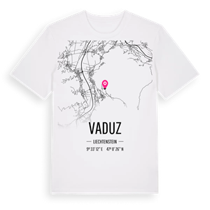 Vaduz karta t-shirt – ekologisk bomull t-shirt från Pinshirt