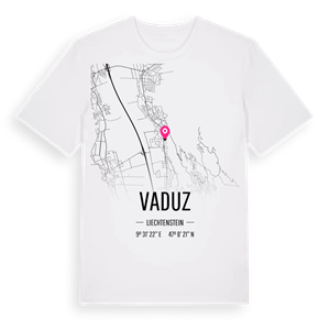 Vaduz karta t-shirt – ekologisk bomull t-shirt från Pinshirt