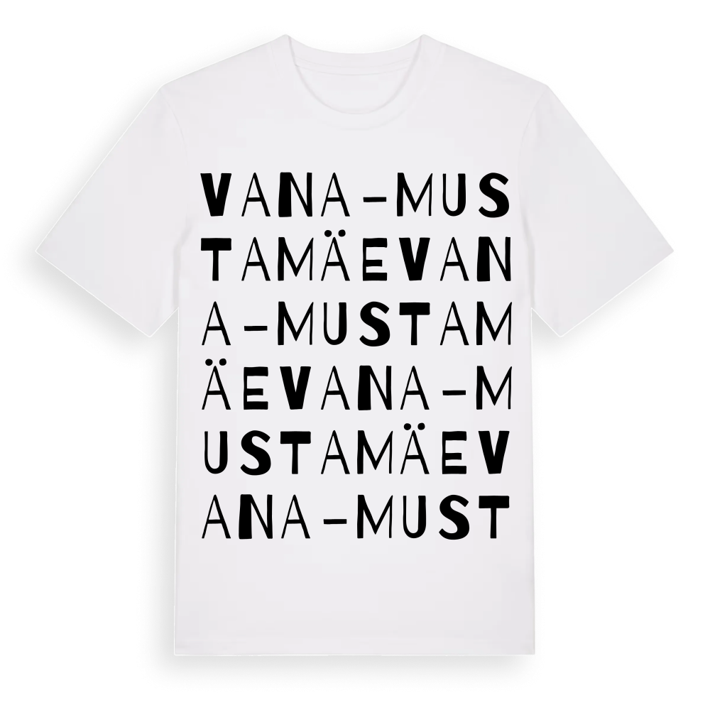 Vana-Mustamäe ordlek t-shirt – White, i miljö